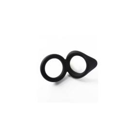 Double cockring noir en silicone 